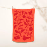 Printed Linen Rectangle Tea Towels by Elana Gabrielle tea towel Elana Gabrielle Tomato : Red