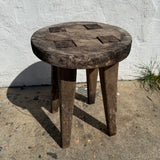 Antique French Wooden Milking Stool Tables CANDID HOME
