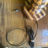 Mid-Century Modern Marquetry Table Lamp - No Shade