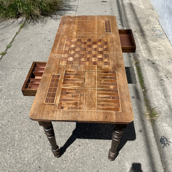 Antique Wooden Gaming Table Tables CANDID HOME   