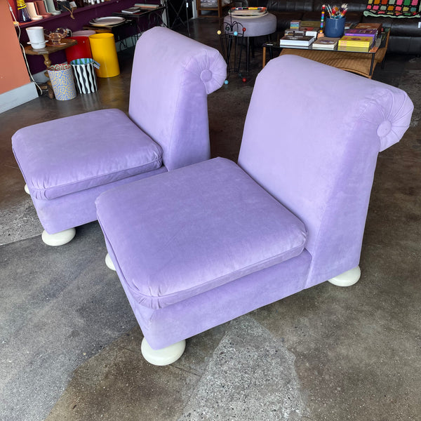 1970's Reupholstered Milo Baughman for Thayer Coggin Scroll Armchairs - 2 available // Price for each Chairs CANDID HOME   