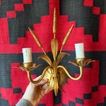 Antique Italian Brass Double Sconce Lighting CANDID HOME