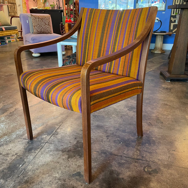 1960’s Mid-Century Striped Armchairs - A Pair Chairs CANDID HOME