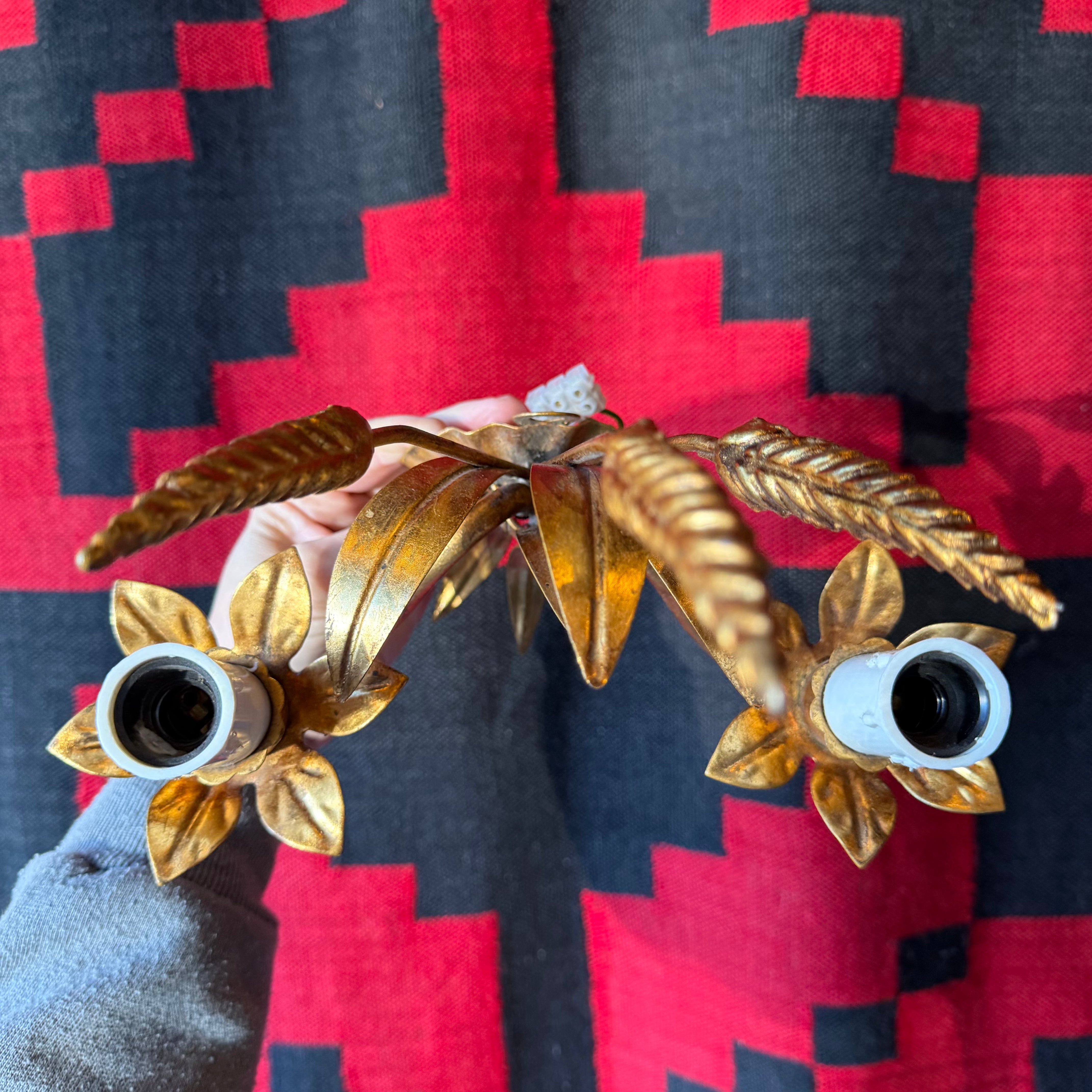 Antique Italian Brass Double Sconce Lighting CANDID HOME