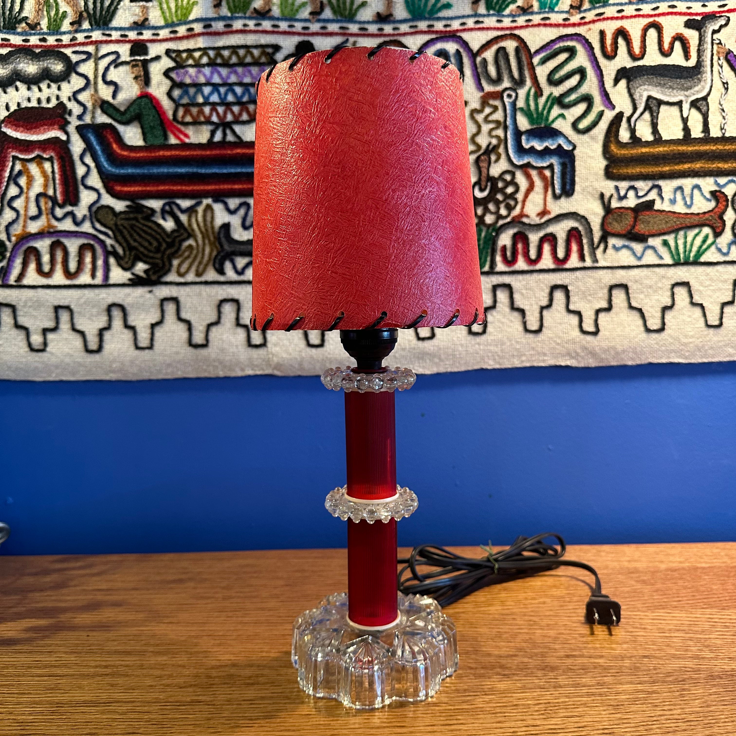 1950s Lucite and Glass Table Lamp Lamps CANDID HOME