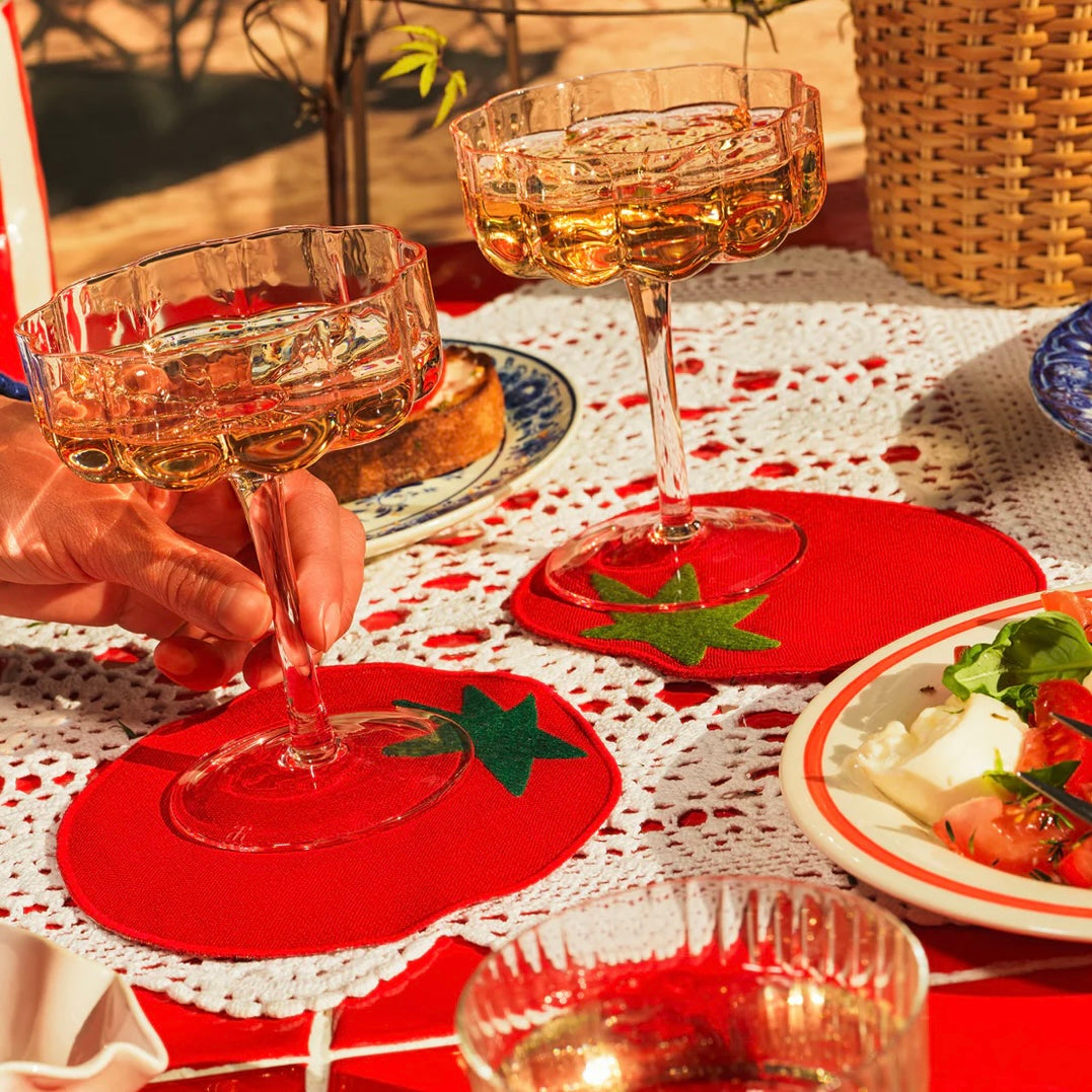 Tomato Cocktail Napkins: Set of 4 by Piecework napkins piecework   