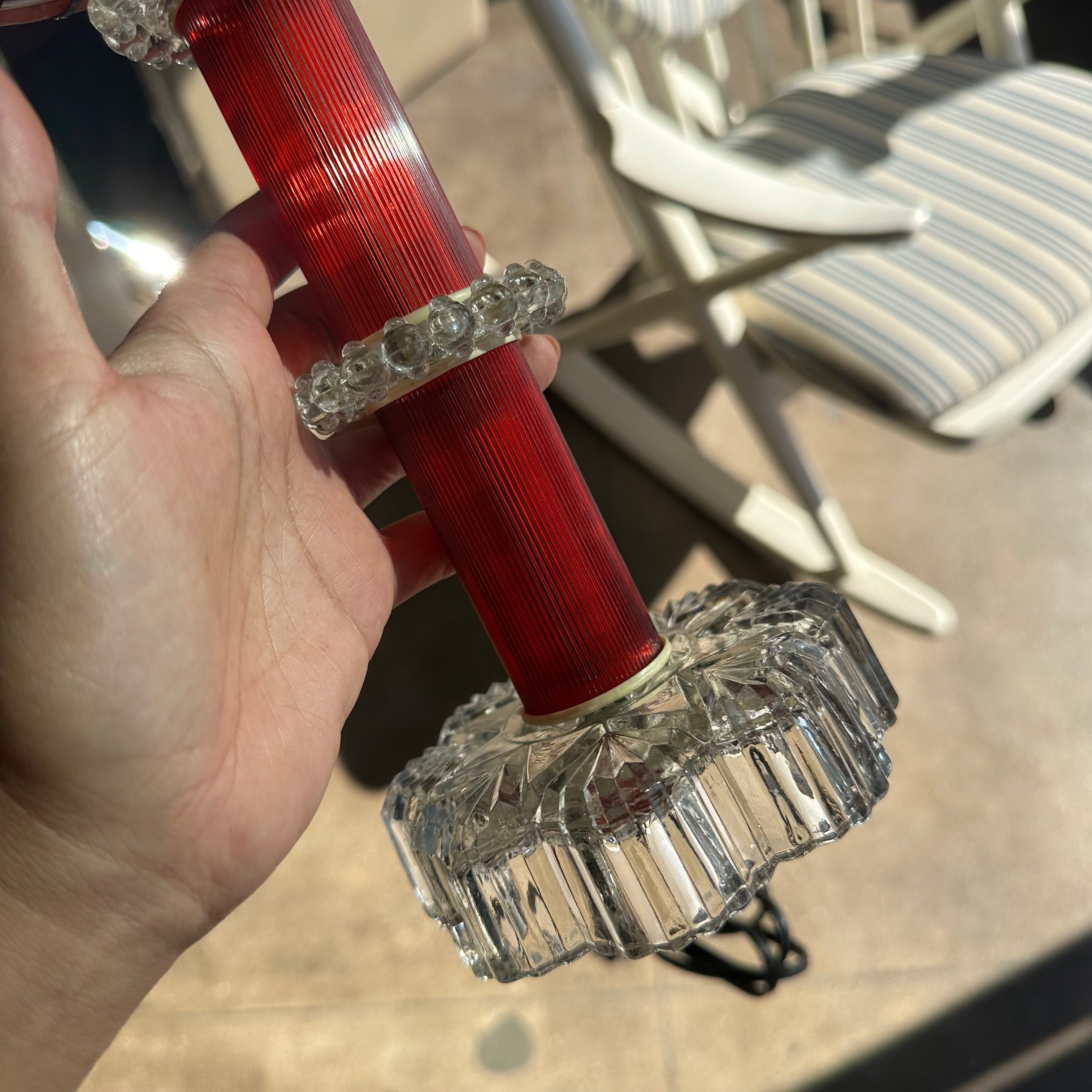 1950s Lucite and Glass Table Lamp Lamps CANDID HOME