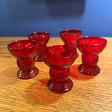 Vintage Ruby Red Moondrops 2oz Shot Glasses by New Martinsville Glass Company - Price per Glass Drinking Glasses CANDID HOME