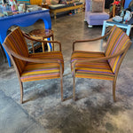1960’s Mid-Century Striped Armchairs - A Pair Chairs CANDID HOME