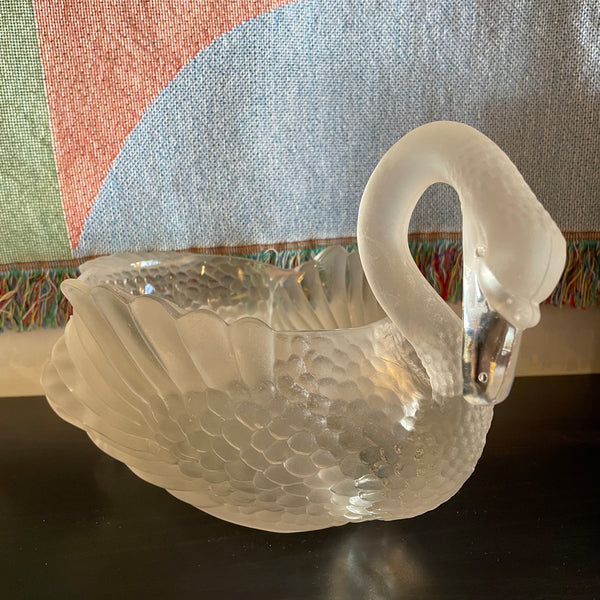 Vintage Crystal Swan Dishes - 2 Available  CANDID HOME   