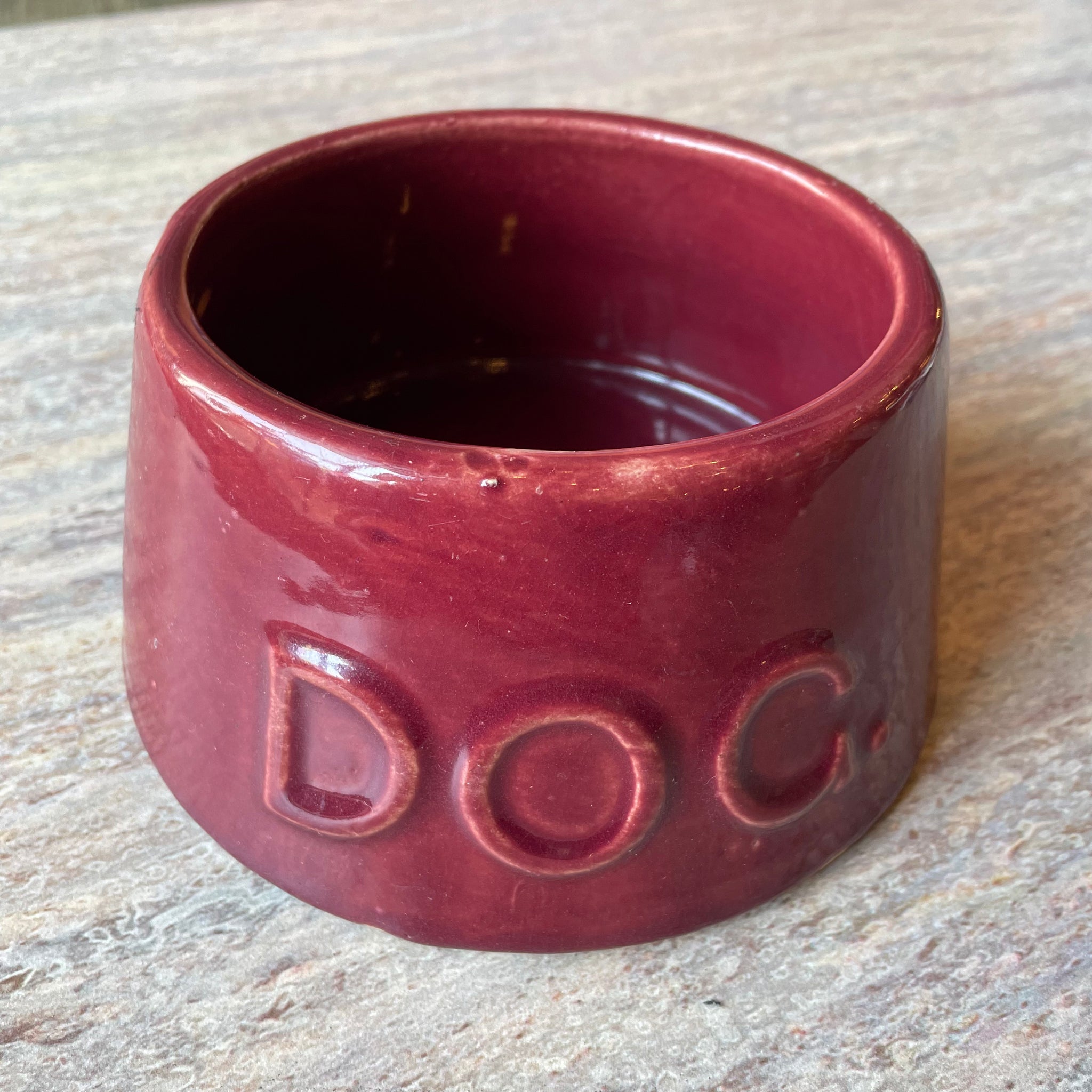 Mid century McCoy Pottery Ceramic Dog Bowl CANDID HOME