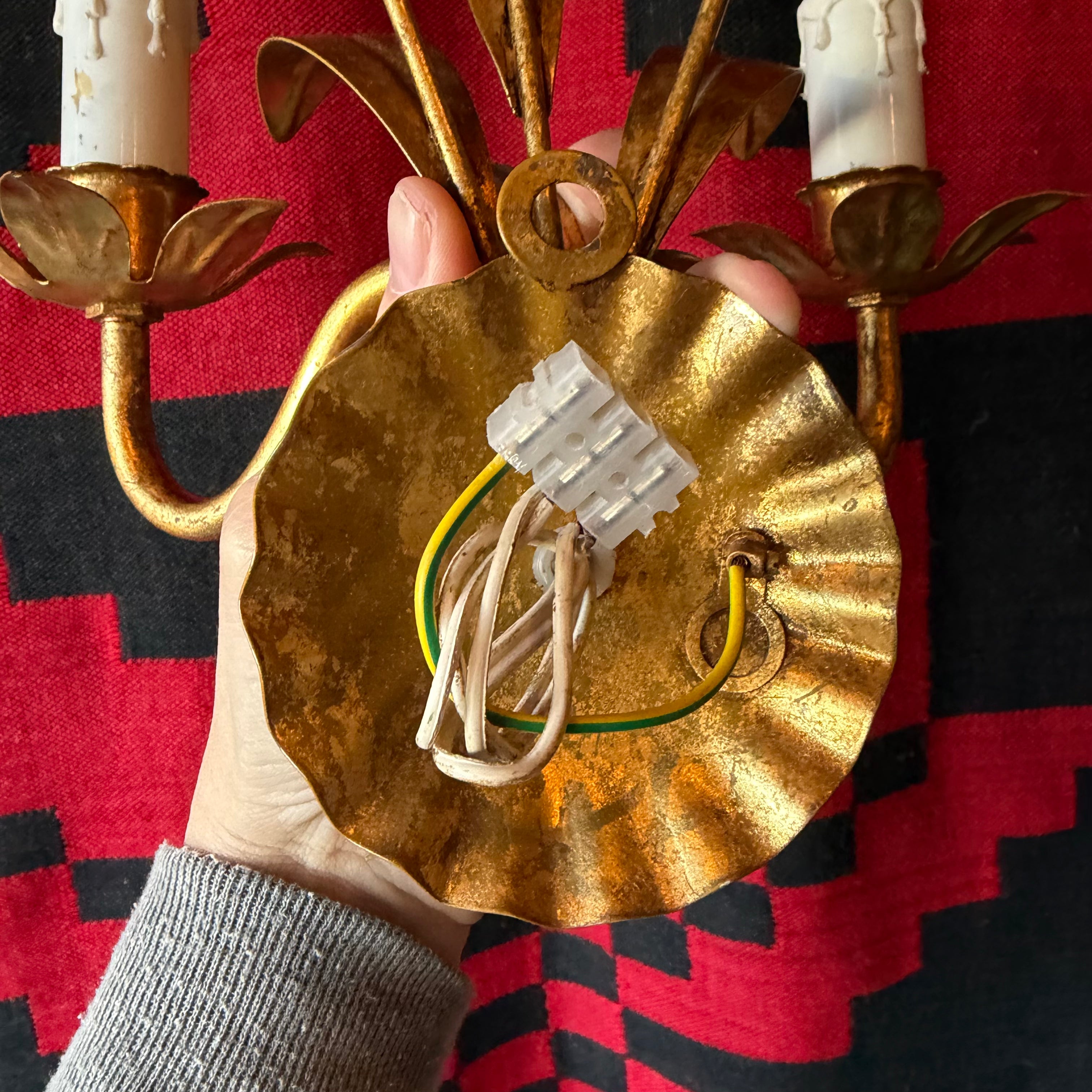 Antique Italian Brass Double Sconce Lighting CANDID HOME