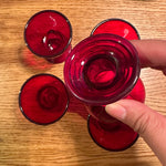 Vintage Ruby Red Moondrops 2oz Shot Glasses by New Martinsville Glass Company - Price per Glass Drinking Glasses CANDID HOME