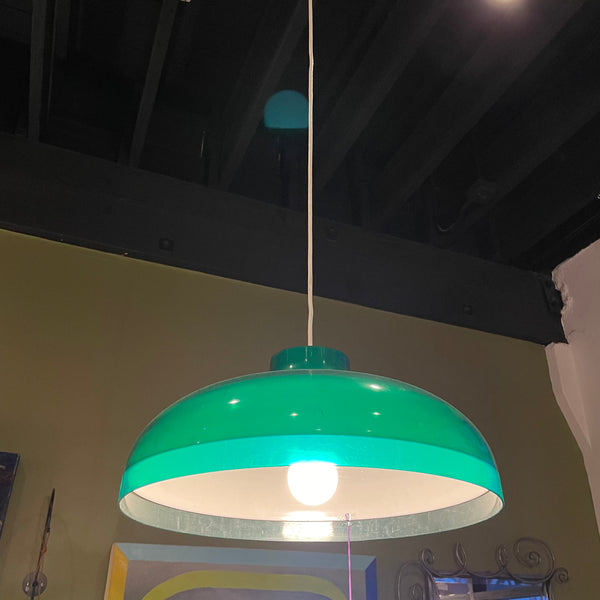 1970’s Green Lucite Pendant Light - Plug in Lighting CANDID HOME   