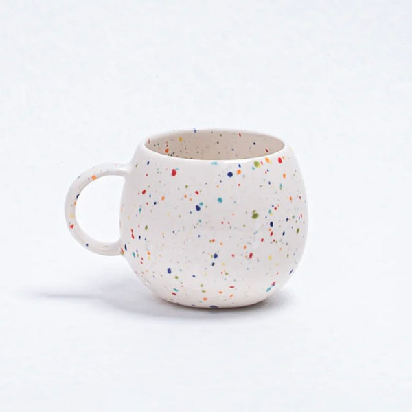 Speckled Ceramic Ball Mugs by Egg Back Home - 250 ml Mugs egg back home WHITE  