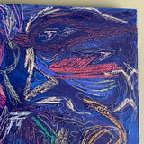 “Paksi” Oil + Pastel on Canvas by Dawn Leahy - 36” x 36” Artwork CANDID HOME   