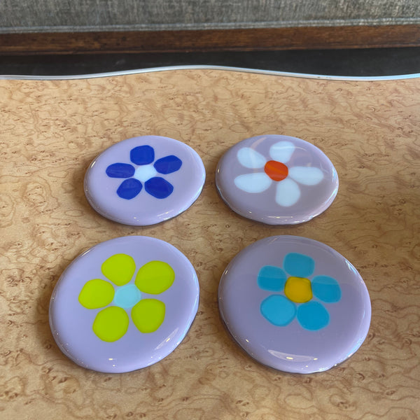 Dot Glass Flower Coasters kitchen > Coasters > best housewarming gifts > good > housewarming gifts > house warming > housewarming gift ideas > housewarming gifts for couples > new home gift ideas > new home gifts > sustainable gifts Dot Lavender  