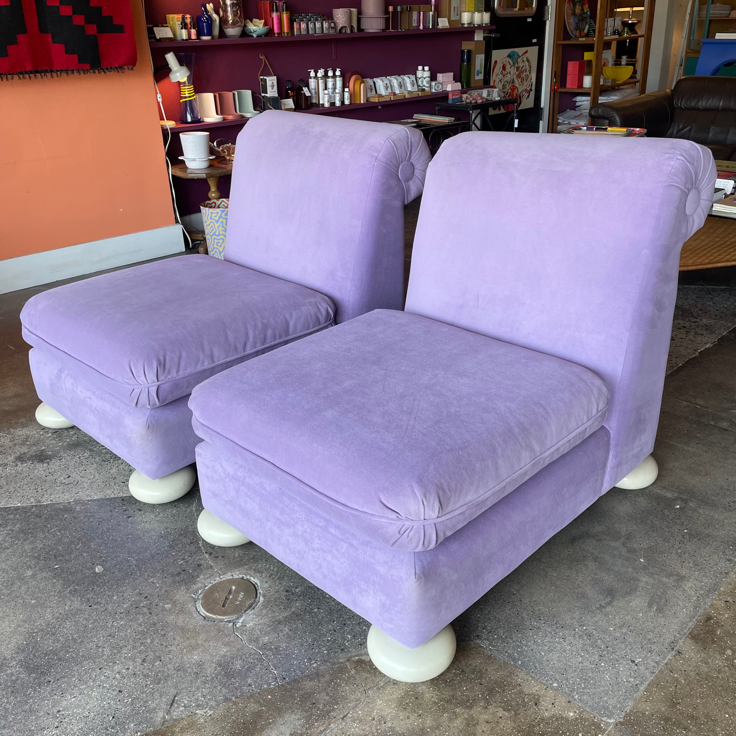 1970's Reupholstered Milo Baughman for Thayer Coggin Scroll Armchairs - 1 available Chairs CANDID HOME