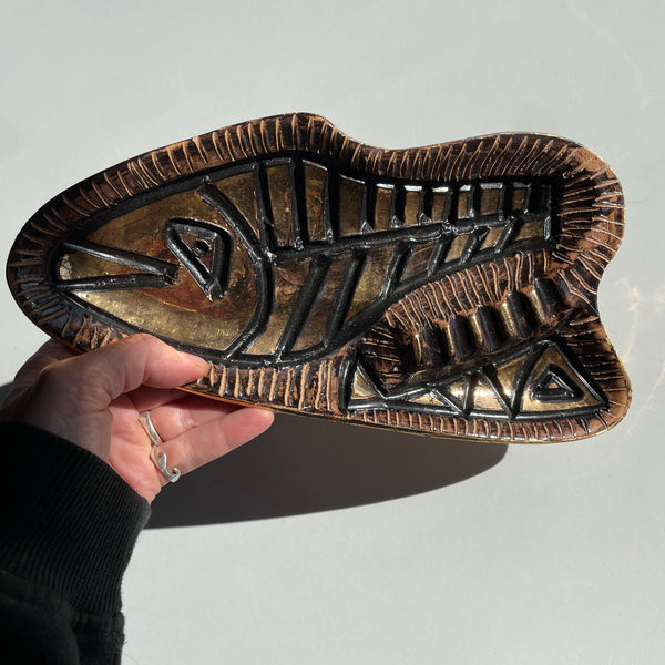 Mid-Century Italian Ceramic Fish Ashtray by Alvino Bagni  CANDID HOME   