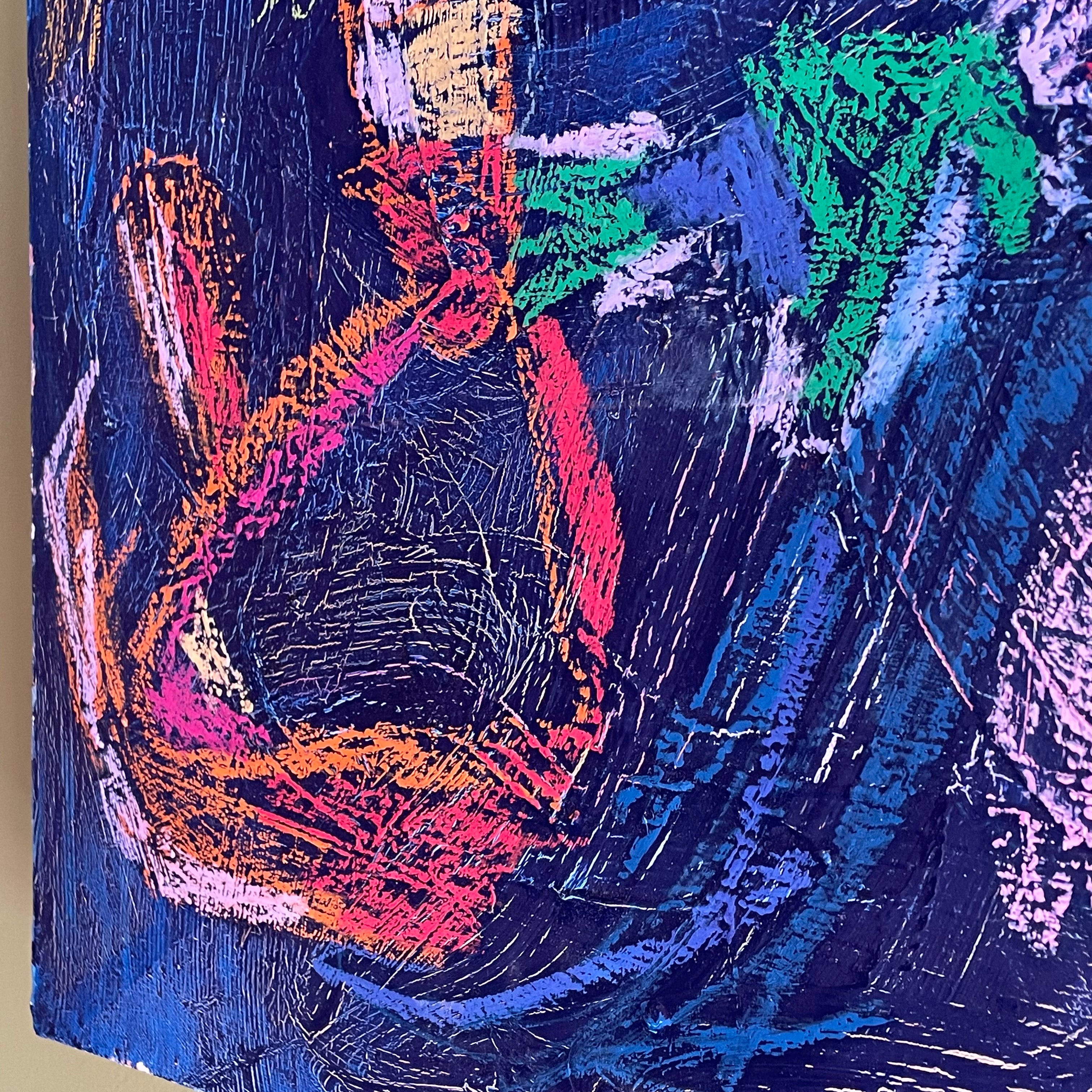 “Paksi” Oil + Pastel on Canvas by Dawn Leahy - 36” x 36” Artwork CANDID HOME   