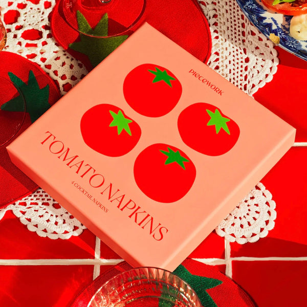 Tomato Cocktail Napkins: Set of 4 by Piecework napkins piecework   