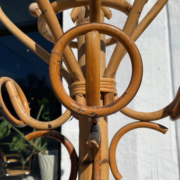 1960’s Italian Coat Rack - Rattan and Bamboo Coat rack CANDID HOME   