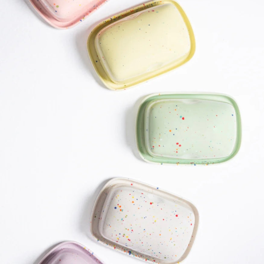 Speckled Ceramic Butter Dish by Egg Back Home butter dish egg back home   