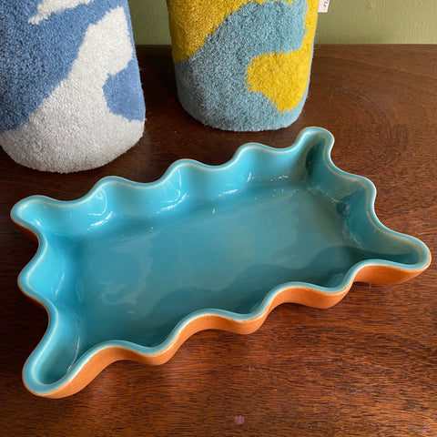 Vintage Catalina Pottery Scalloped Ceramic Dish