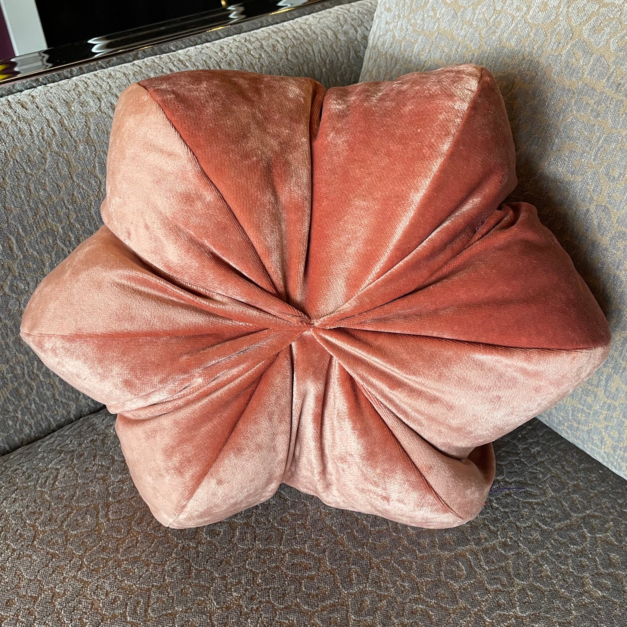 17" Star Anise Pillow by Anjia Jalac Pillows anjia jalac Pink Velvet  