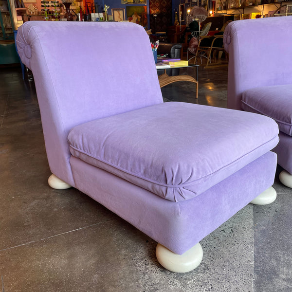 1970's Reupholstered Milo Baughman for Thayer Coggin Scroll Armchairs - 2 available // Price for each Chairs CANDID HOME   