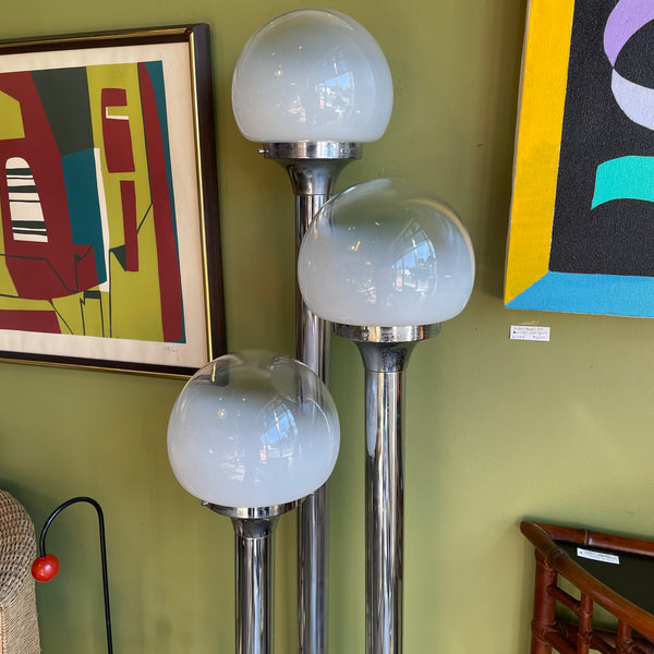 1970’s 3 Globe Chrome Floor Lamp - Carlo Nason for Mazzega lamp CANDID HOME   