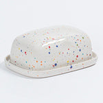 Speckled Ceramic Butter Dish by Egg Back Home butter dish egg back home White  