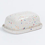 Speckled Ceramic Butter Dish by Egg Back Home butter dish egg back home White  