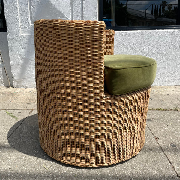 Vintage Wicker Barrel Chair Chairs CANDID HOME   