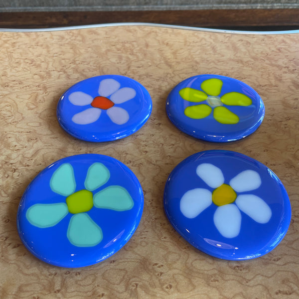 Dot Glass Flower Coasters kitchen > Coasters > best housewarming gifts > good > housewarming gifts > house warming > housewarming gift ideas > housewarming gifts for couples > new home gift ideas > new home gifts > sustainable gifts Dot Blue  