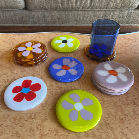 Dot Glass Flower Coasters kitchen > Coasters > best housewarming gifts > good > housewarming gifts > house warming > housewarming gift ideas > housewarming gifts for couples > new home gift ideas > new home gifts > sustainable gifts Dot   