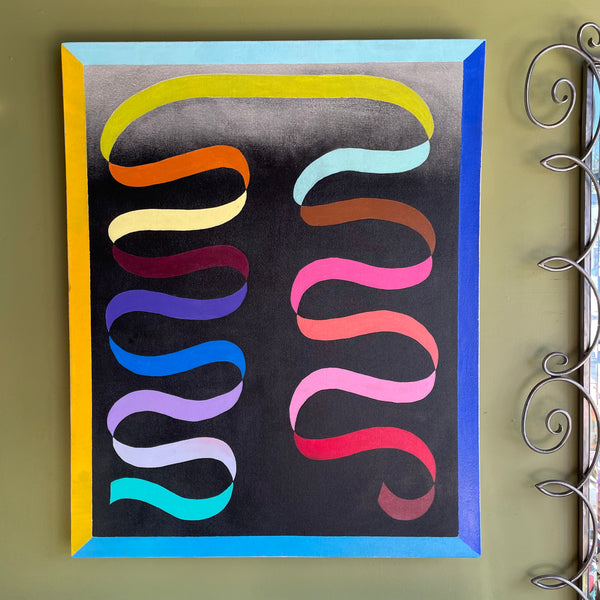 Dual Ribbon : Acrylic on Canvas by Winston Willingham Art winston willingham   