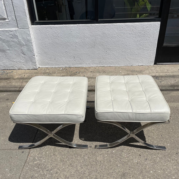 Vintage Barcelona Leather Ottomans - Sold Individually Ottomans CANDID HOME   