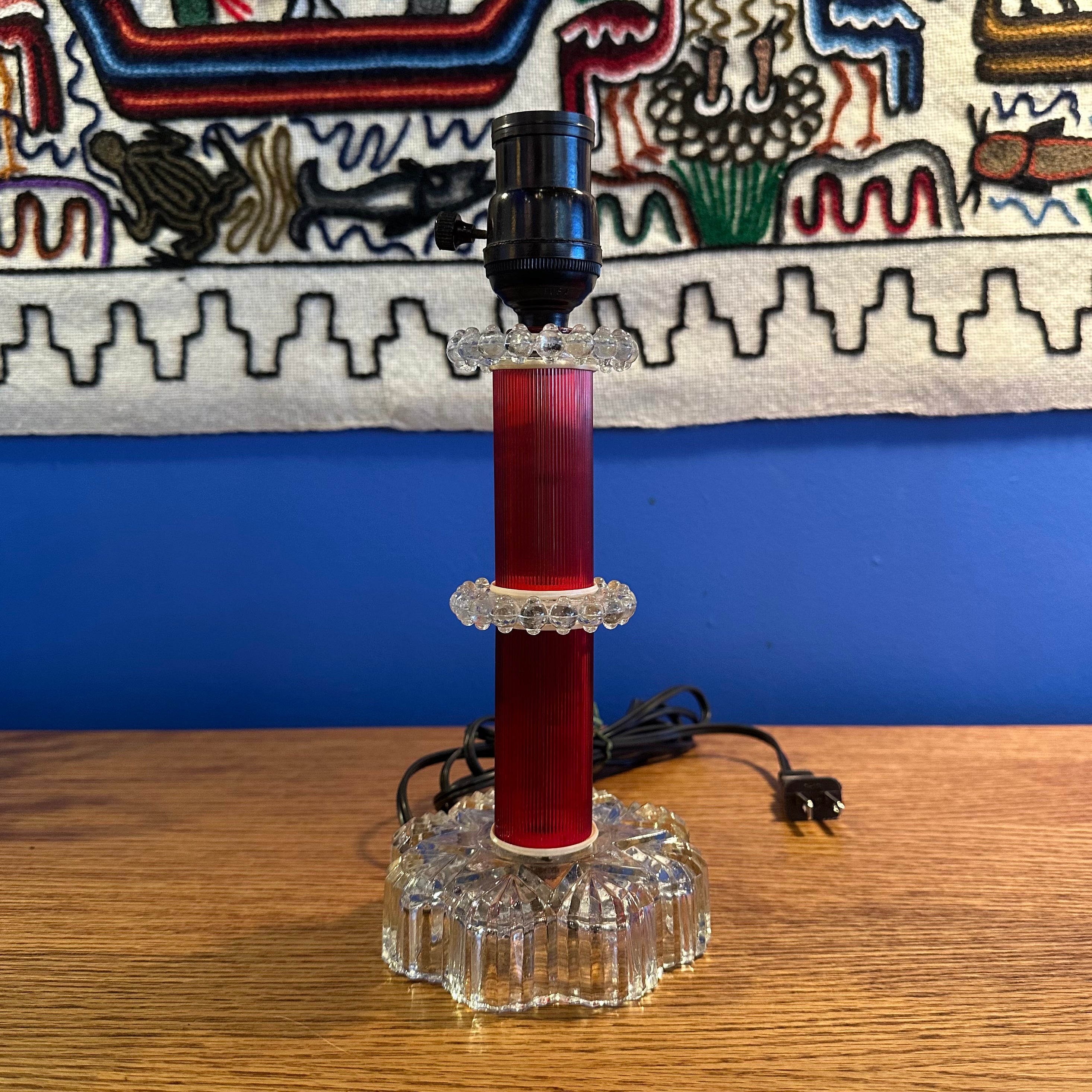 1950s Lucite and Glass Table Lamp Lamps CANDID HOME