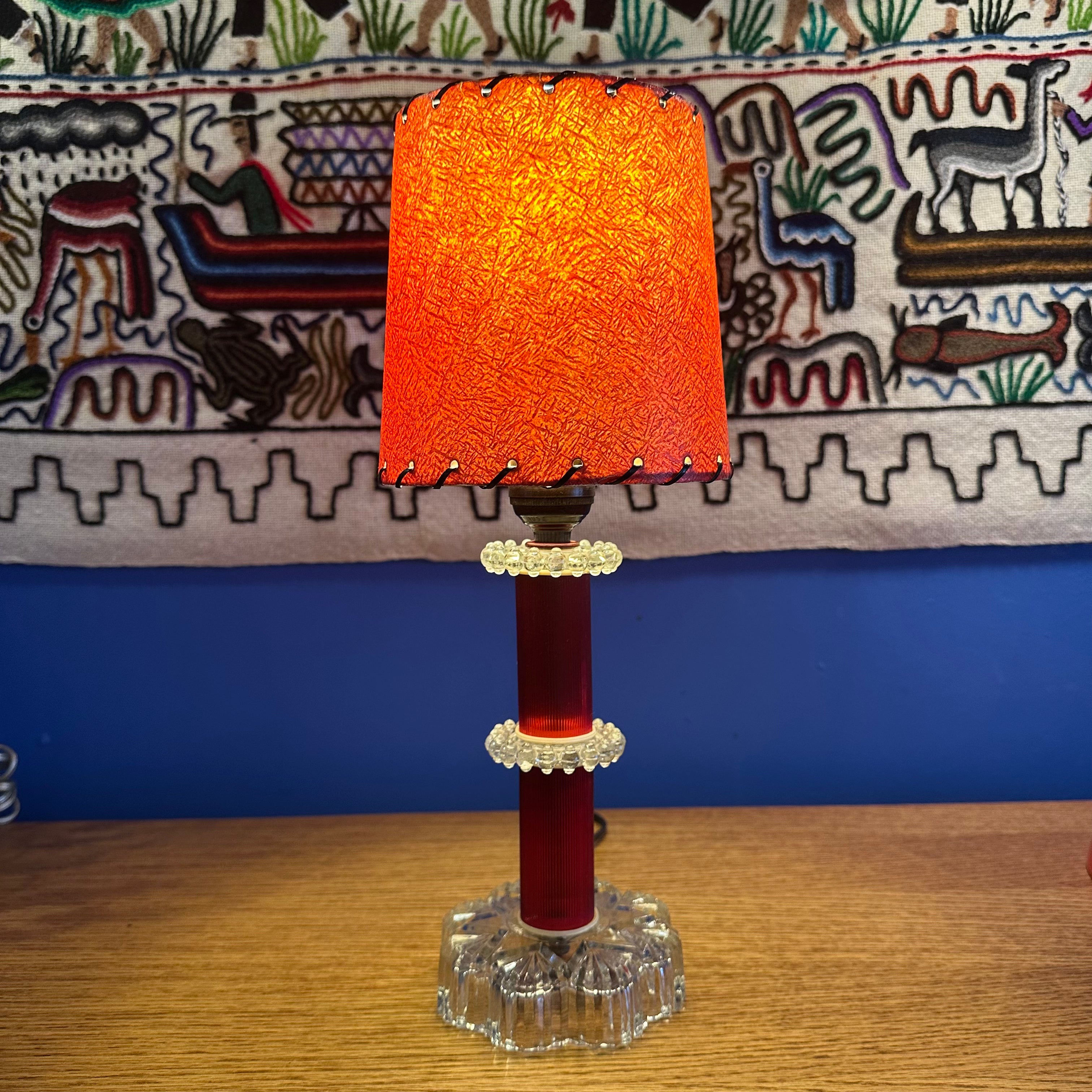 1950s Lucite and Glass Table Lamp Lamps CANDID HOME