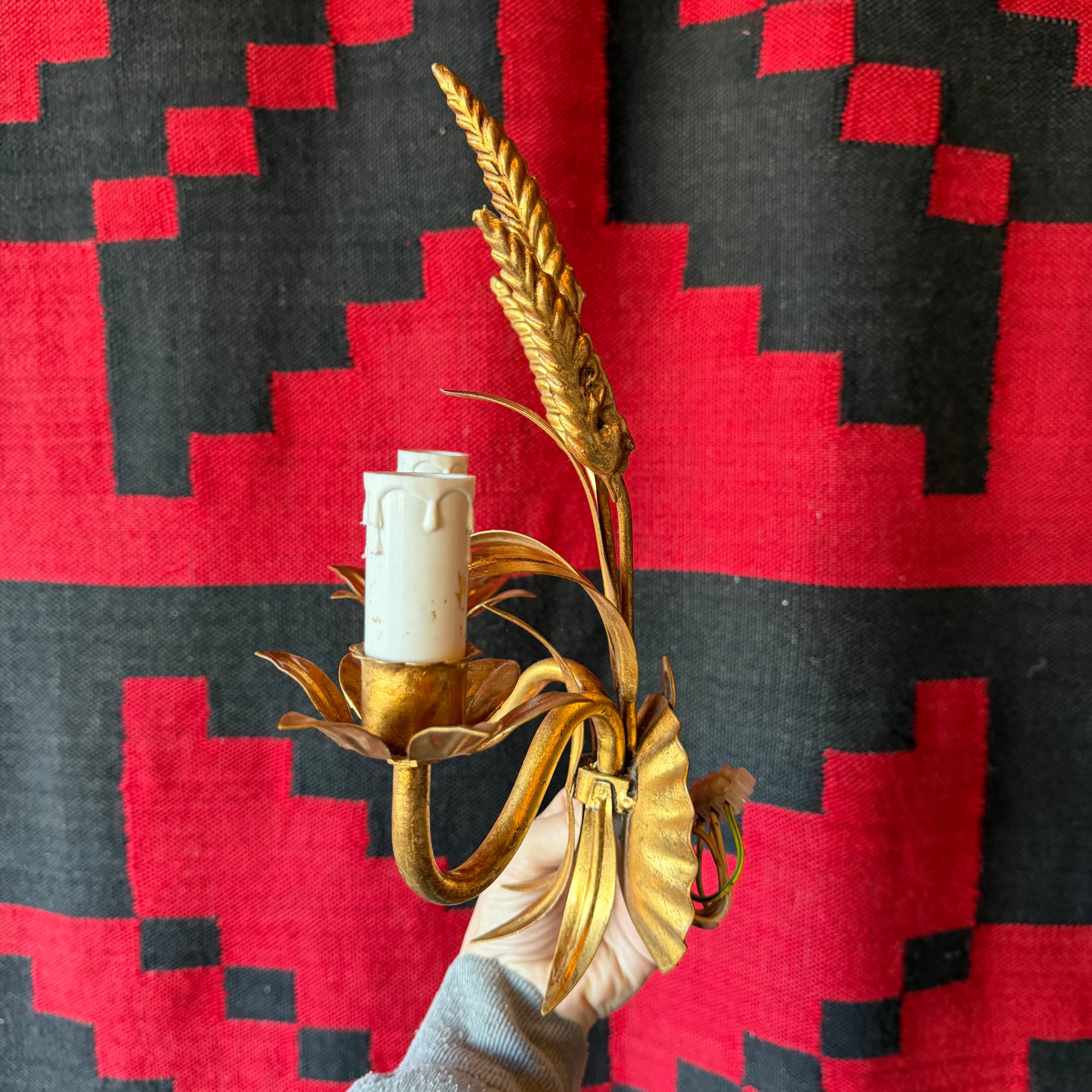 Antique Italian Brass Double Sconce Lighting CANDID HOME