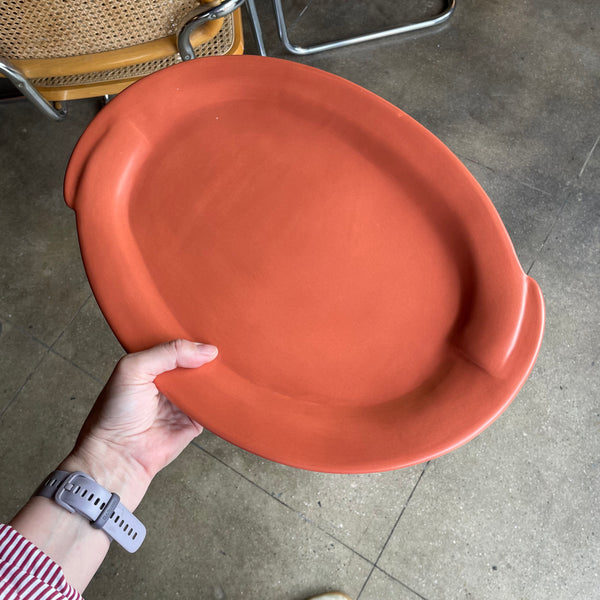 1980's  Cyclamen Ceramic Platter by Julie Sanders tray CANDID HOME   