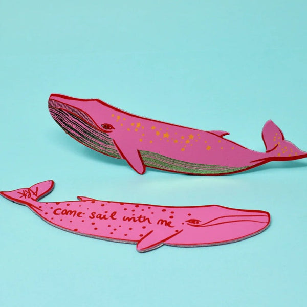 Whale Bookmark by Ark Colour Design bookmark ark colour Hot Pink  