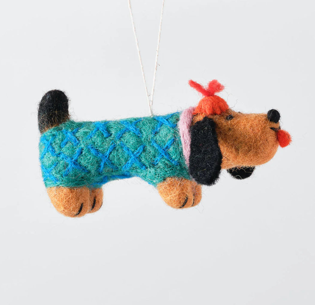 "Wiener" Felt Ornament - Wrap Magazine Holiday Ornaments Wrap Magazine