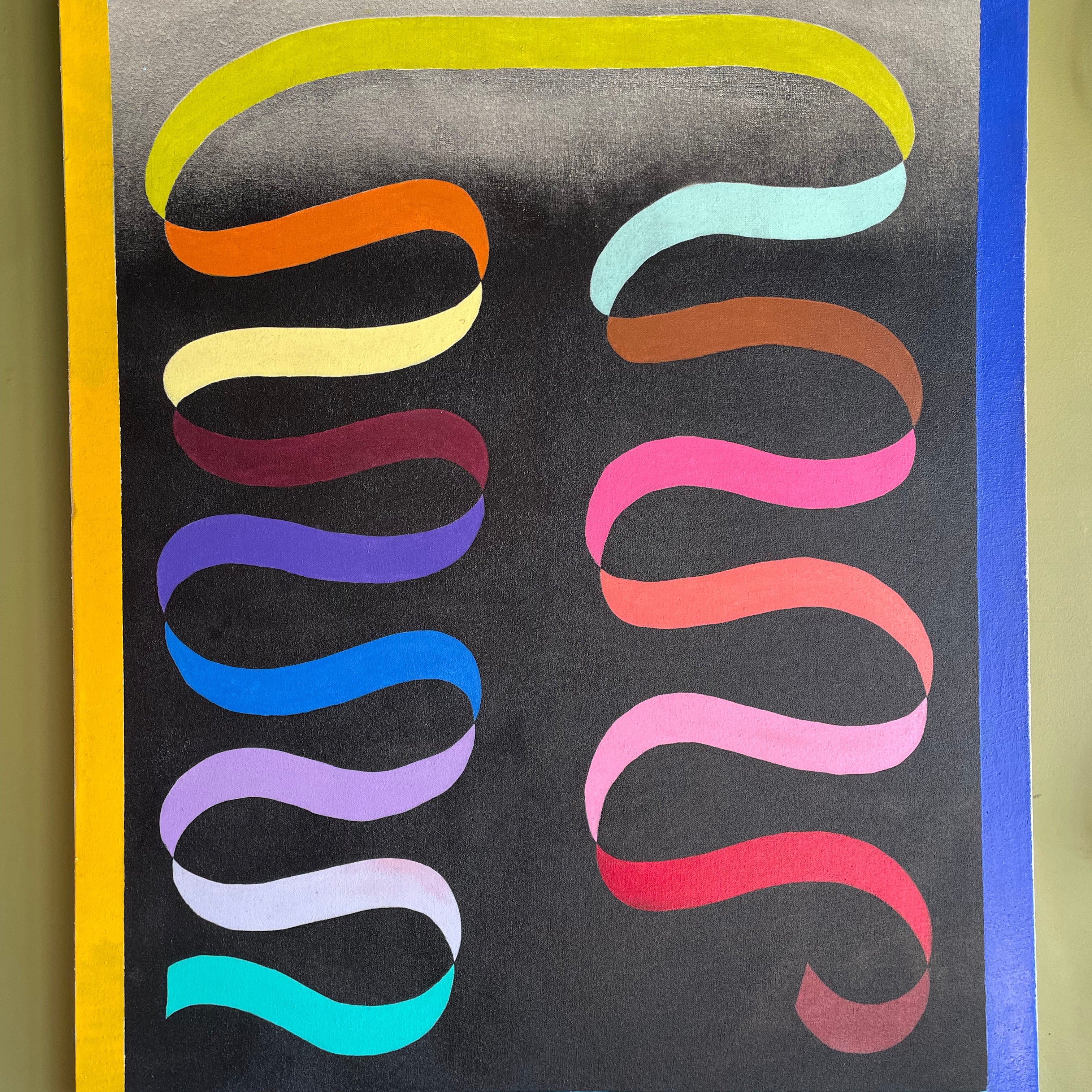 Dual Ribbon : Acrylic on Canvas by Winston Willingham Art winston willingham   