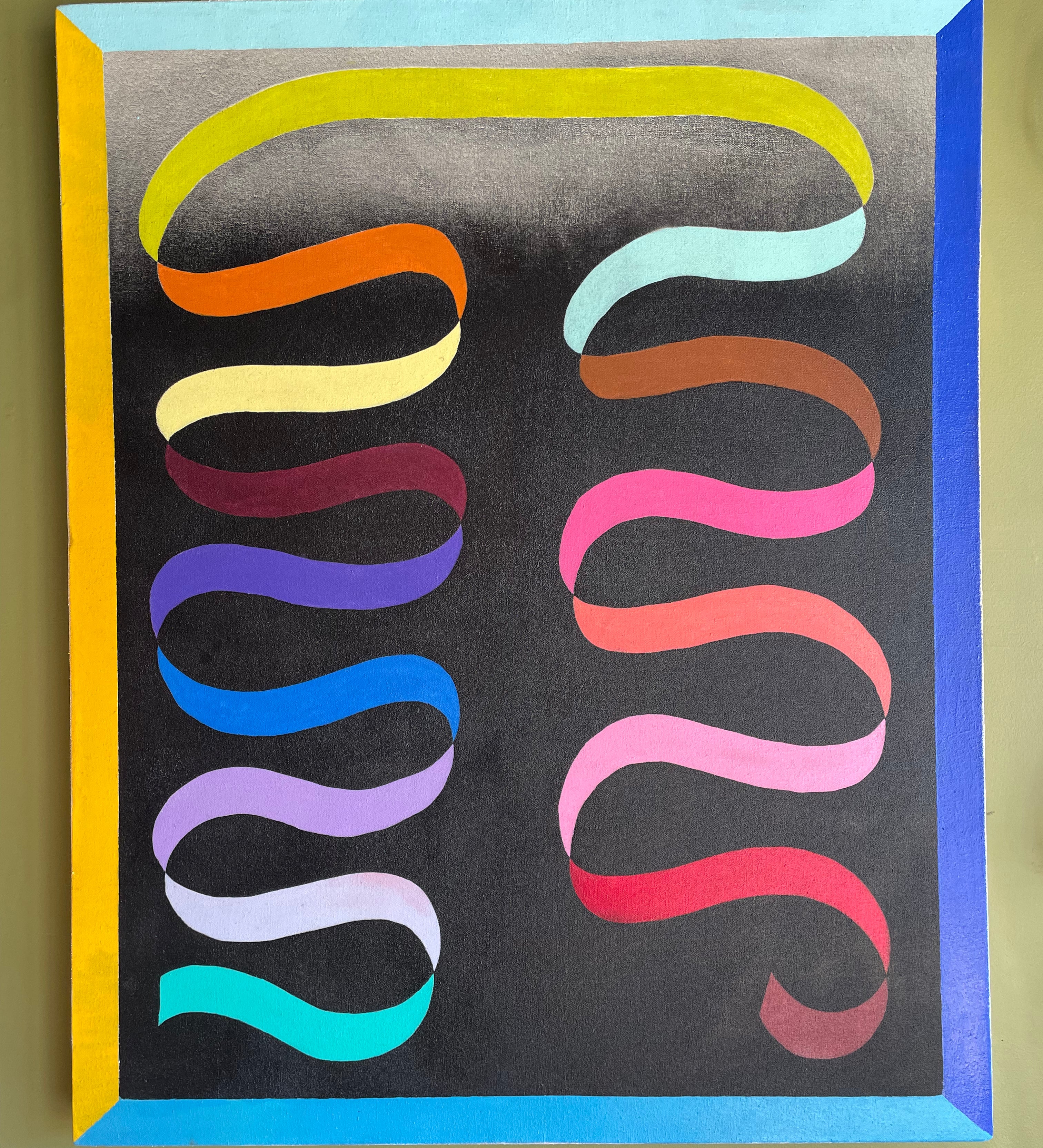 Dual Ribbon : Acrylic on Canvas by Winston Willingham Art winston willingham   