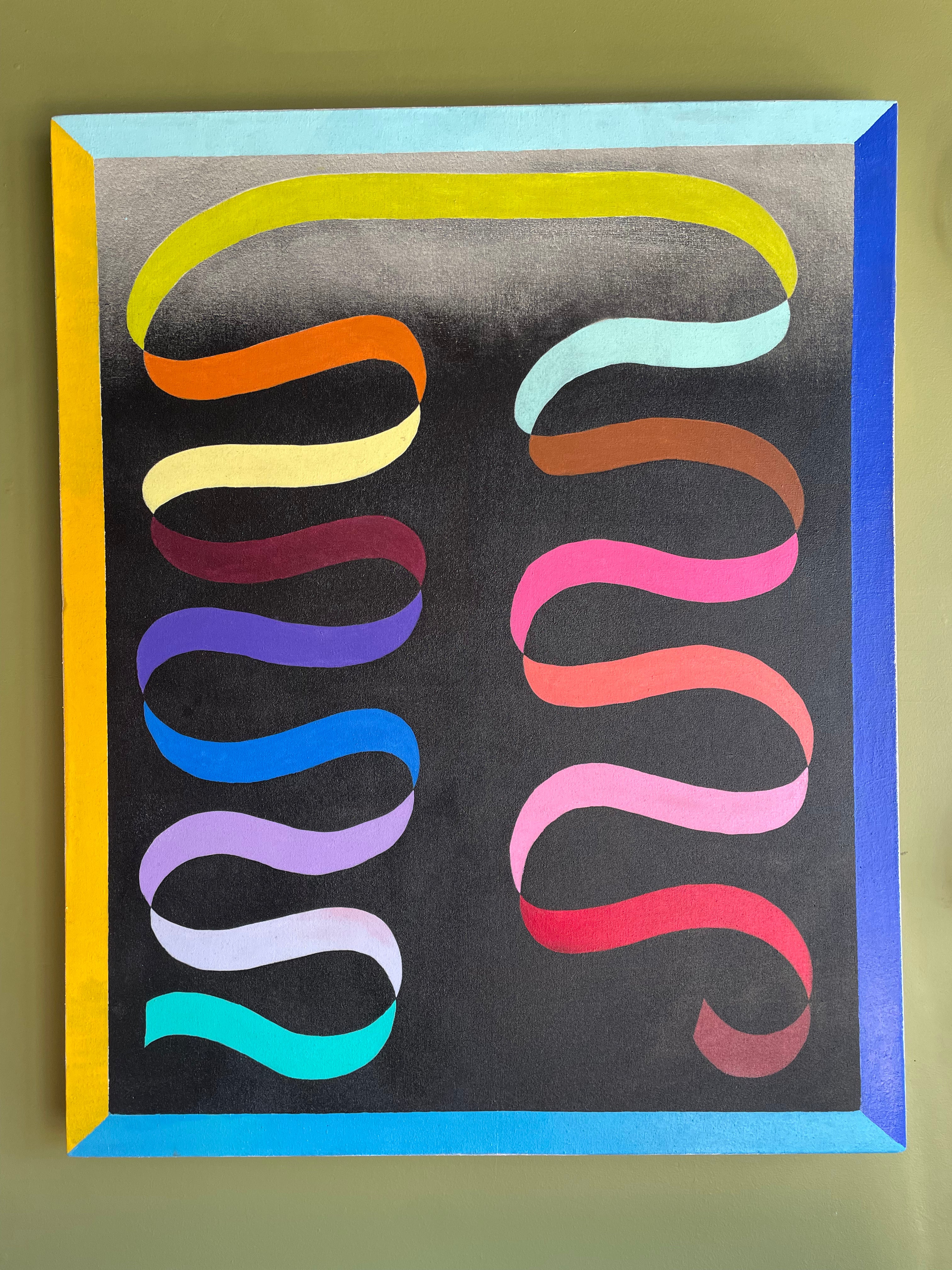 Dual Ribbon : Acrylic on Canvas by Winston Willingham Art winston willingham   