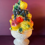 Vintage Italian Tole Ceramic Fruit Tower Sculpture CANDID HOME