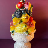 Vintage Italian Tole Ceramic Fruit Tower Sculpture CANDID HOME