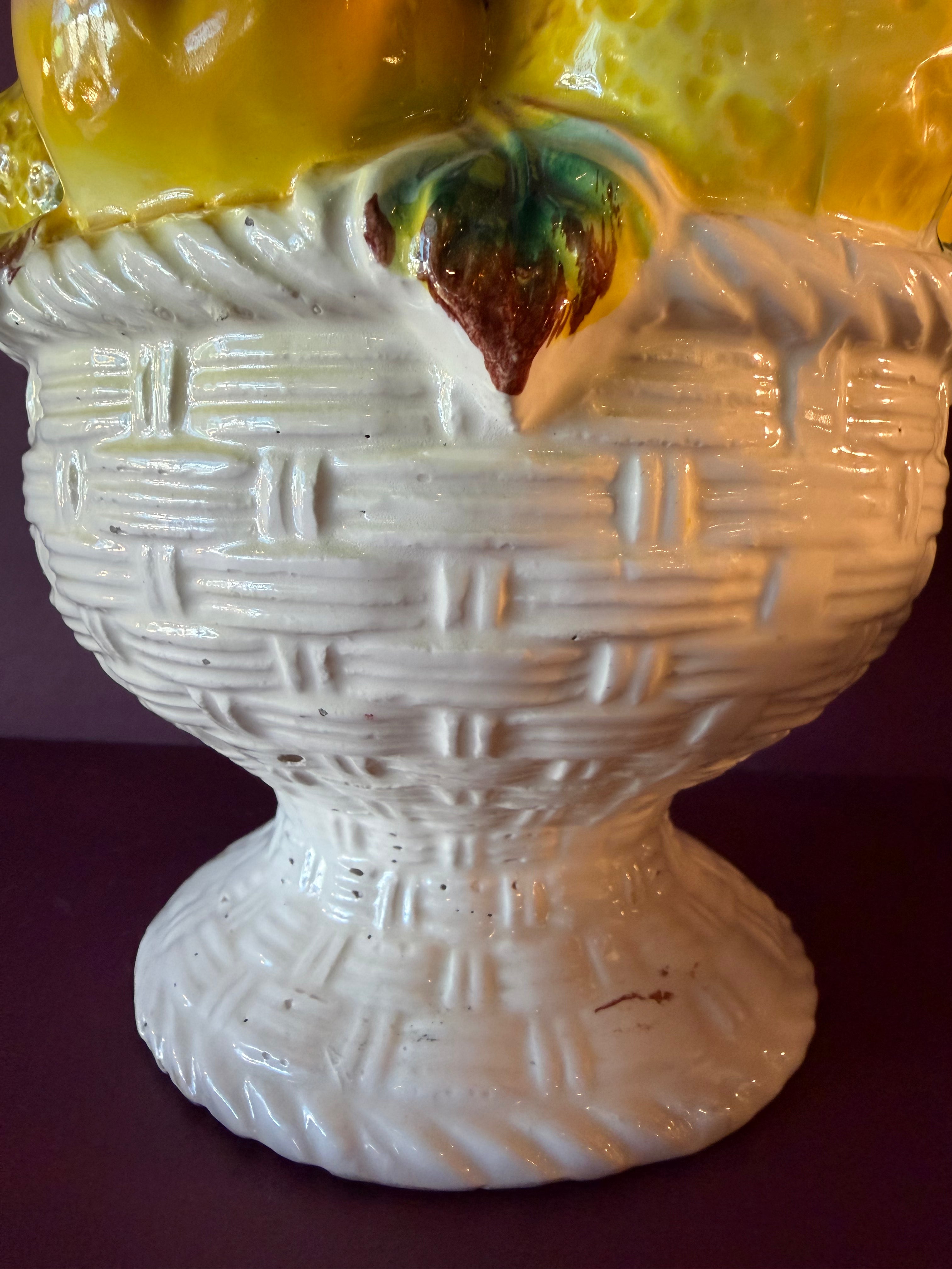 Vintage Italian Tole Ceramic Fruit Tower Sculpture CANDID HOME